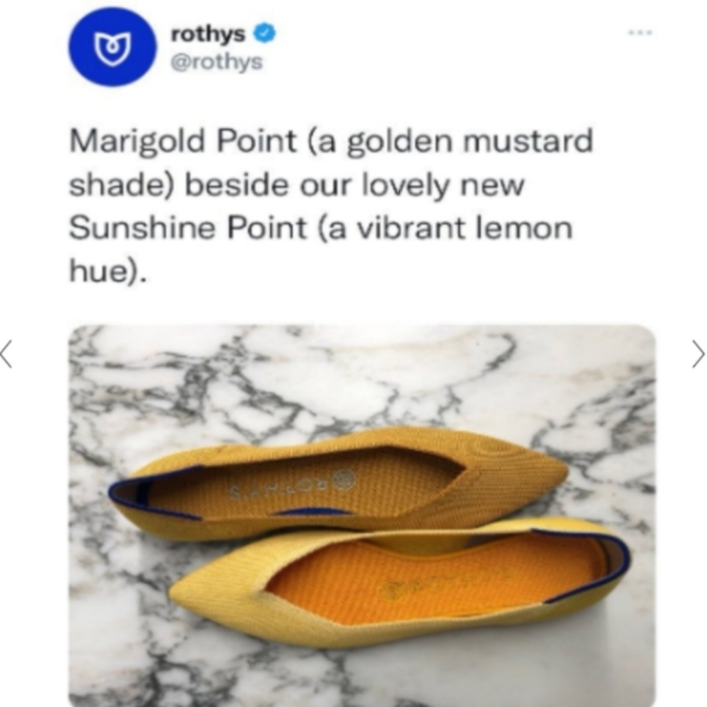 ROTHY'S THE POINT MARIGOLD WOMEN'S FLAT SHOE - Picture 3 of 15